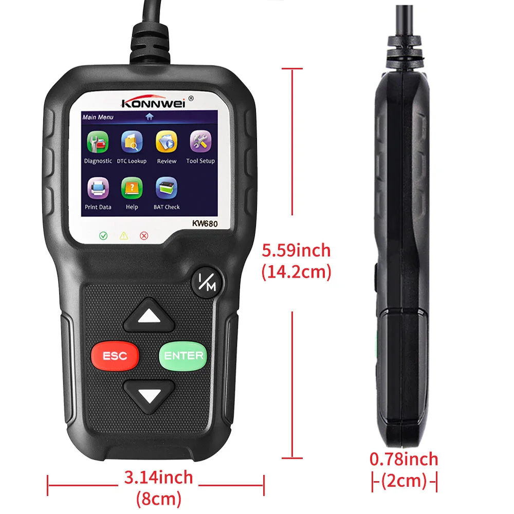 KONNWEI Автомобильный светодиодный ODB2 KW680 диагностический инструмент OBDII OBD 2 ODB