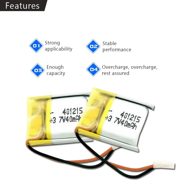1-3 шт. 3 7 V Lipo cells 401215 40mah литиевая полимерная аккумуляторная батарея для MP3 MP4 GPS
