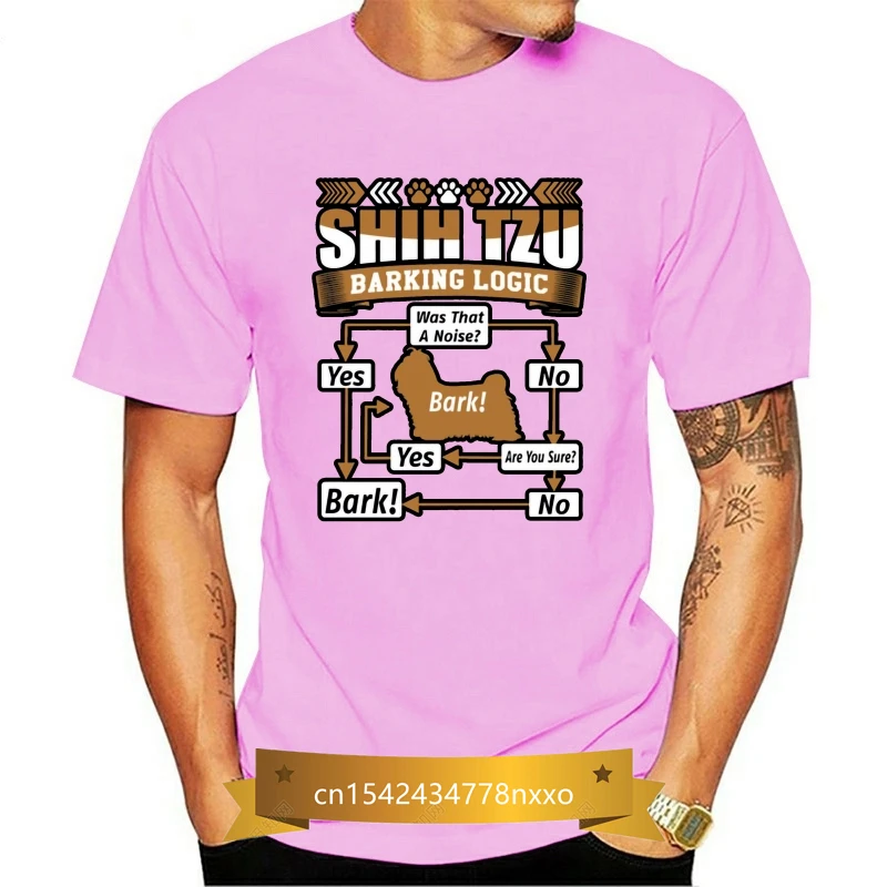 

Print Shih Tzu Dog Barking Logic Tshirt Tshirt Men Natural Women Tee Shirt Harajuku Short Sleeve