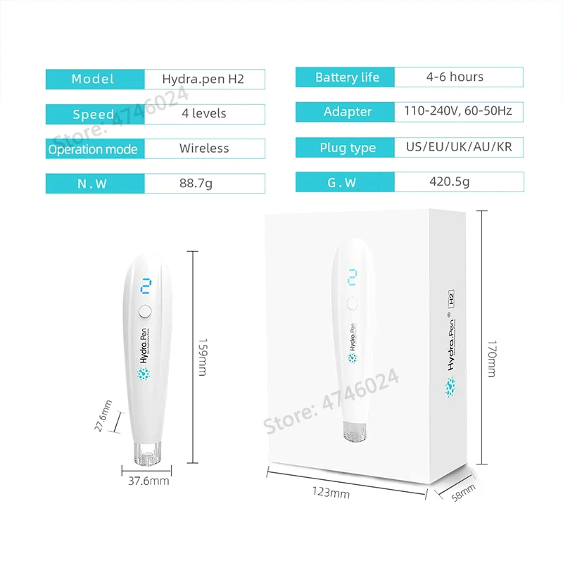 Новая электрическая ручка для домашнего использования H2 Derma Microneedling Pen Meso