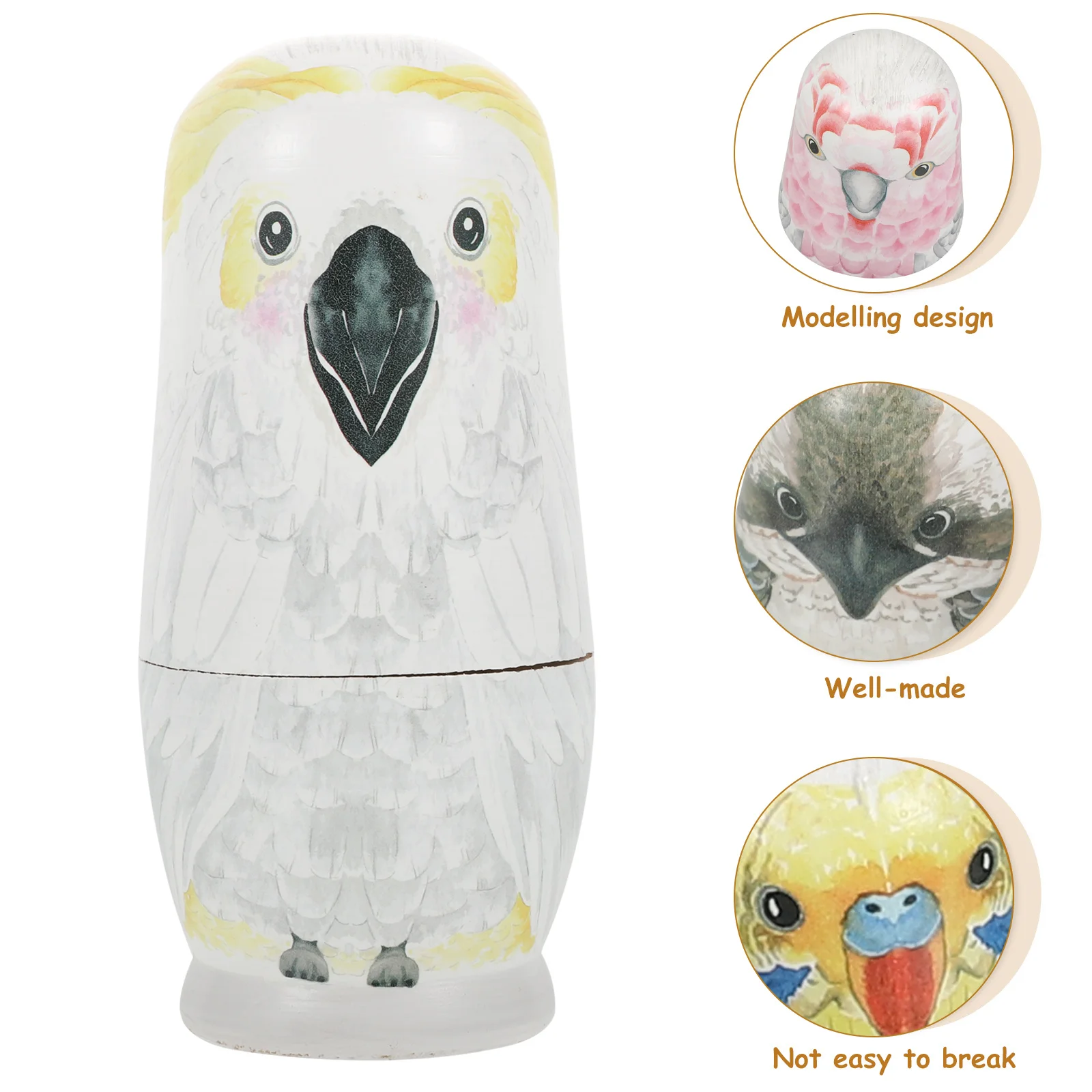 

1 Set of Adorable Stacking Nesting Doll Colorful Painted Wooden Doll Home Decor Craft