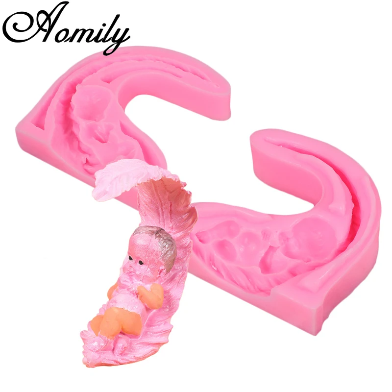 Aomily Wheat Feather Baby Shape DIY Silicone Mold Fondant Molds Chocolate Candy Moulds Cake Decoration Tools Bakeware | Дом и сад