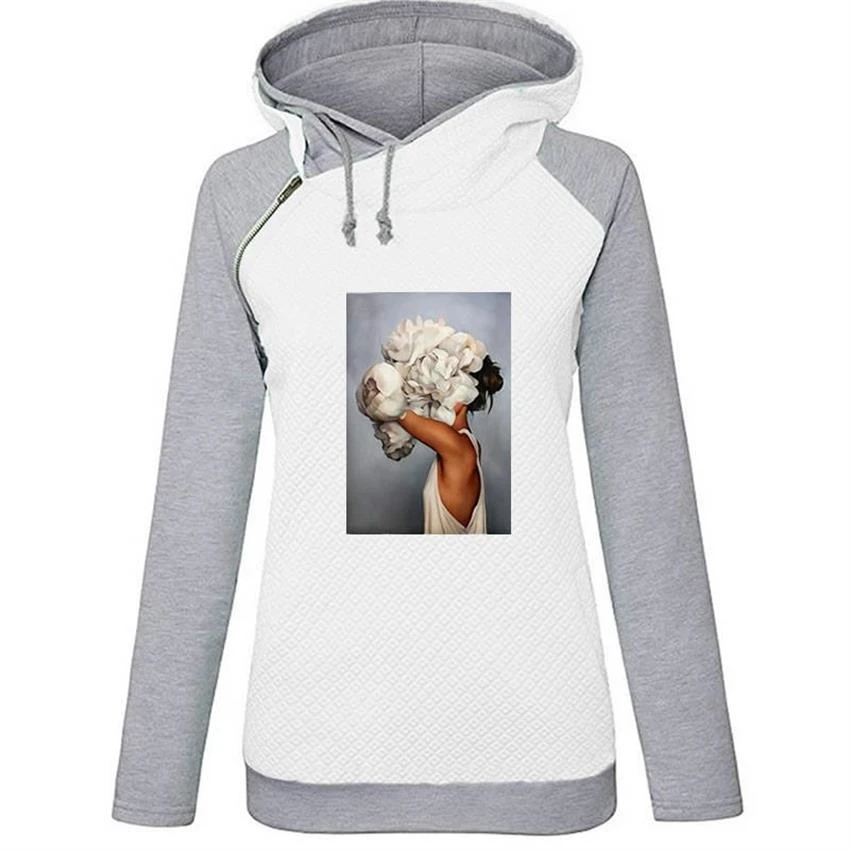 

Худи с декоративным рисунком для женщин, толстовка с капюшоном, кавайная толстовка, женские толстые свитшоты