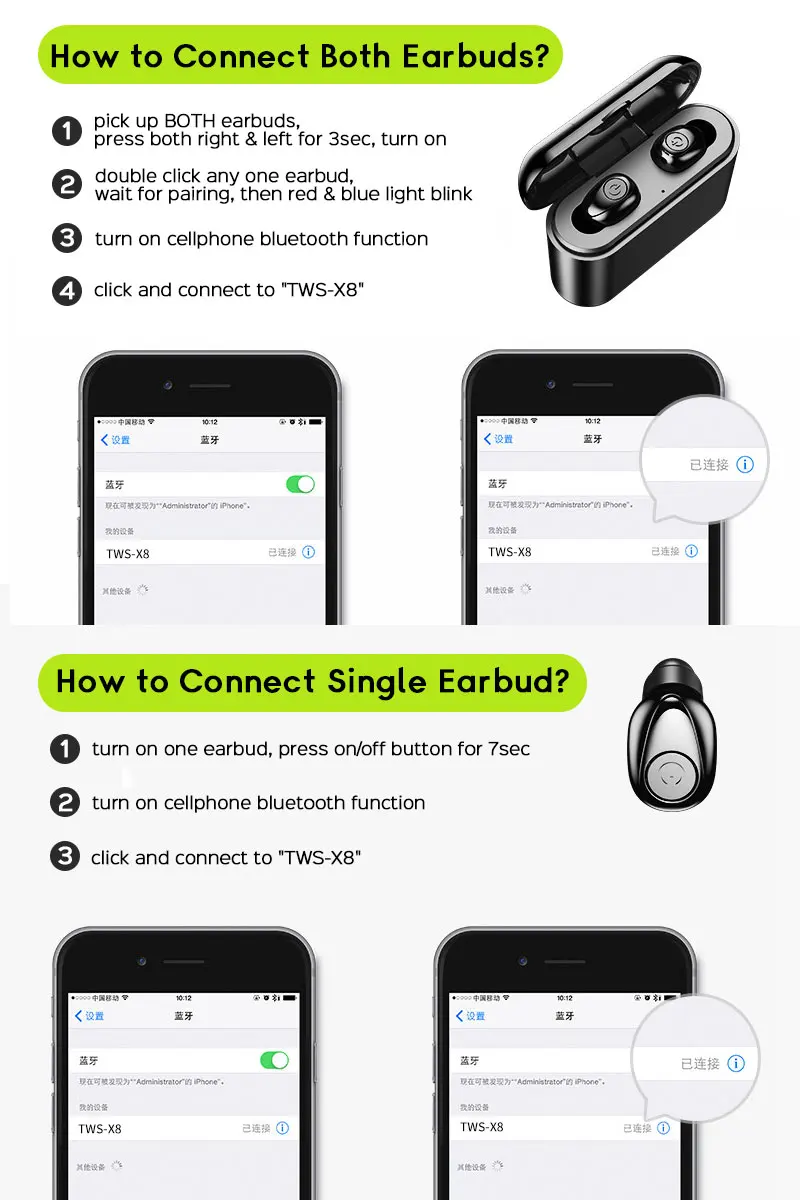 X8 TWS Bluetooth наушники 5D стерео Беспроводные спортивные наушники IPX6 водонепроницаемые шумоподавление с 2200 мАч power Bank зарядная коробка