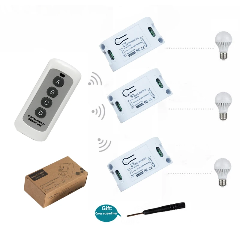 Универсальный выключатель с дистанционным управлением Rf433 светильник ключатель