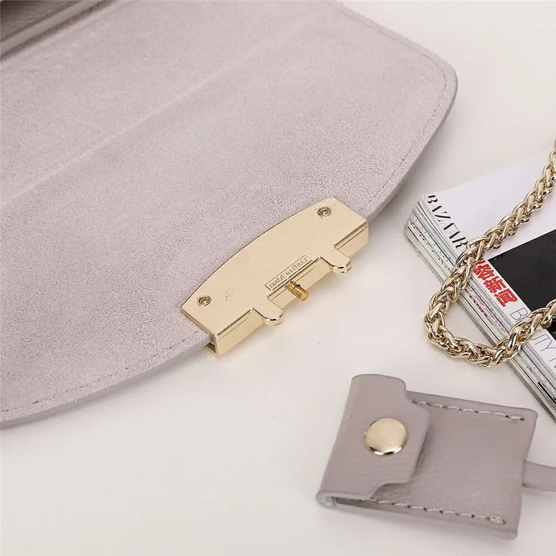 Оригинальные женские сумки FURLA, высококачественные женские кожаные сумки Furla светло-серого цвета, размер S 16,5 см x 12 см x 8 см