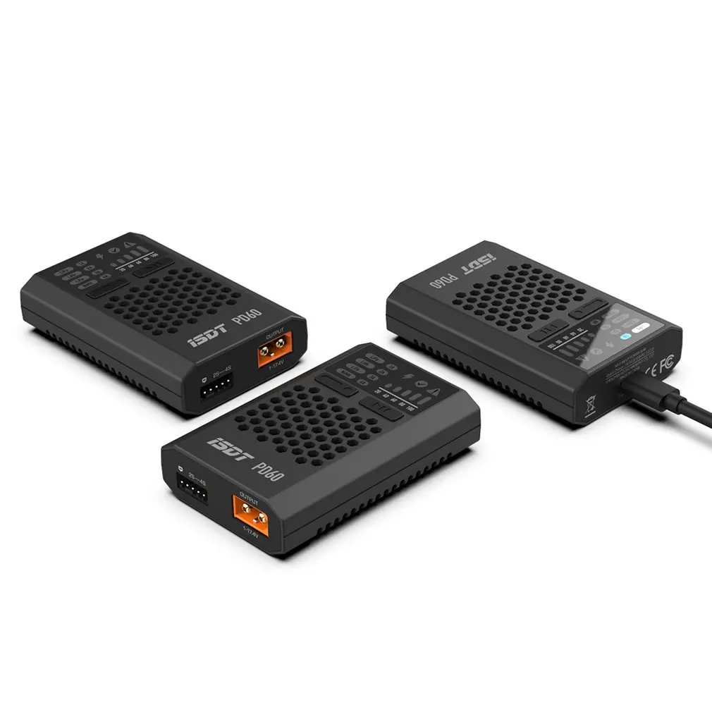 Cargador de equilibrio de bater&iacute;a Lipo ISDT PD60, 60W, entrada tipo C para bater&iacute;a Lipo LiHV NIMH/ CD para Dron de coche de carreras RC-3