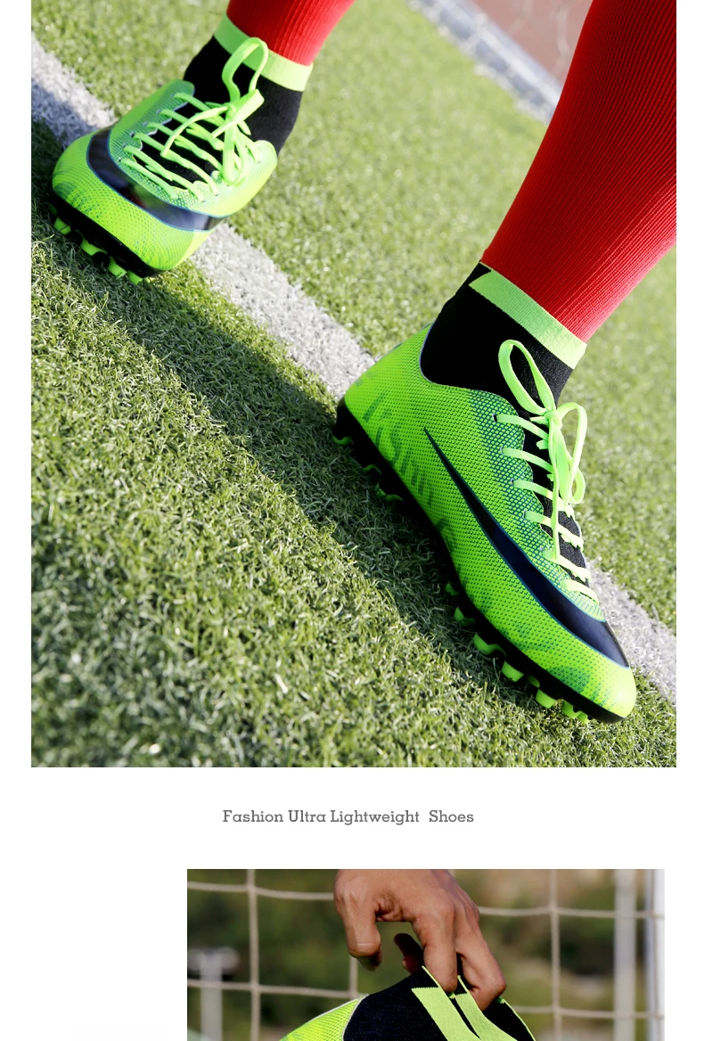 HoYeeLin Indoor Black Men Soccer Shoes Kids Cleats Training Football Boots High Ankle Sport Sneakers Size 35-45 Dropshippin