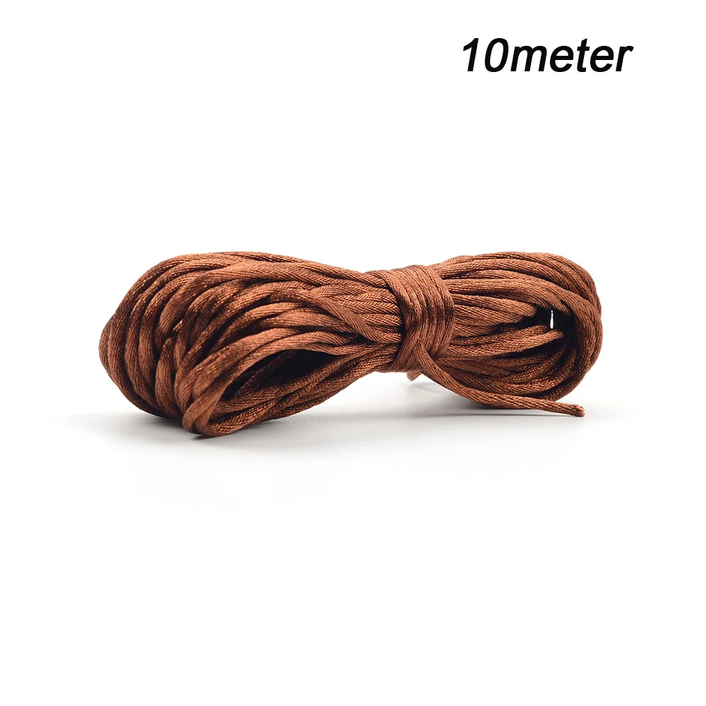 10m chocolate cord LOFCA, разноцветный нейлоновый шнур, Прорезыватель для сосок, зажим, аксессуары, сделай сам, для прорезывания зубов, ожерелье, подвеска для изготовления ювелирных изделий - Цвет: 10m chocolate cord