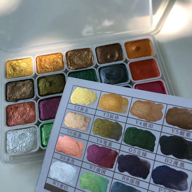 1 мл 20 естественный минеральный перламутровый набор пигментные акварельные