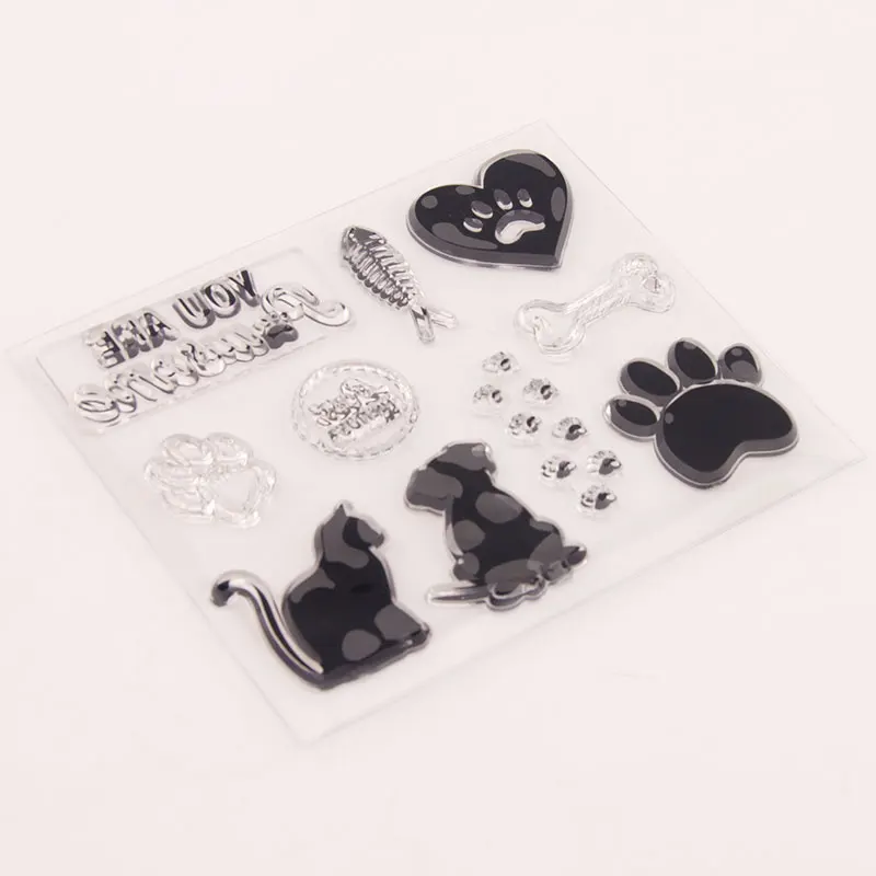 Печать WaxLittle Cat Dog силиконовые прозрачные штампы для скрапбукинга DIY альбом