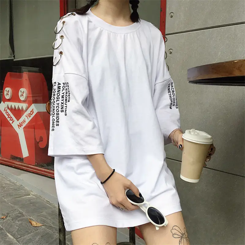 Neploe повседневные топы Скругленный дизайн Harajuku футболка с изображением якоря
