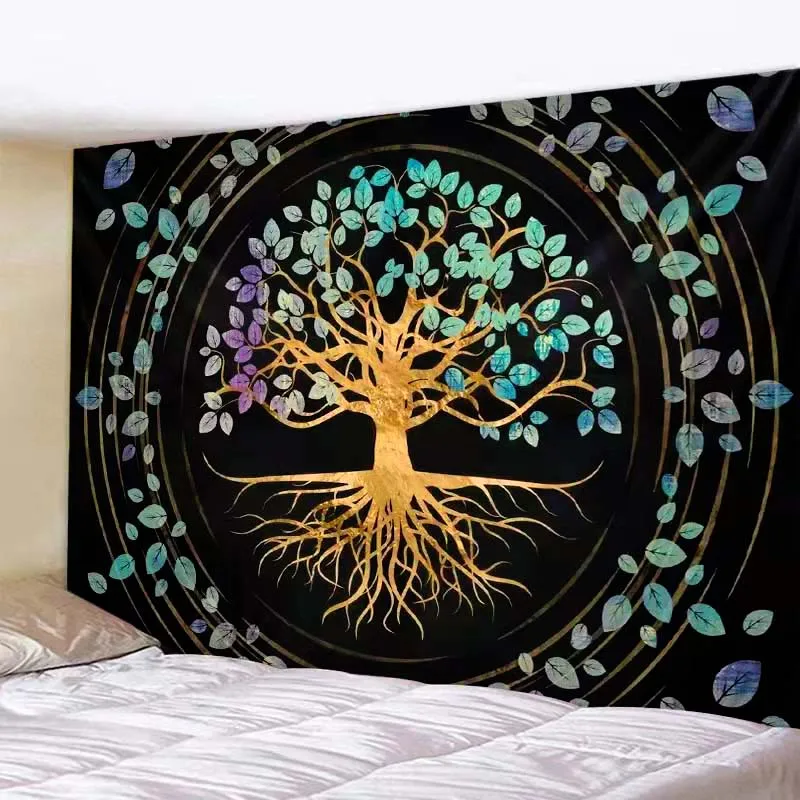 

Psychedelic Amy Fortier Tree Tapestry Wall Hanging Macrame Hippie Living Room Home Decor Bed Sheet Big Wishing Trees 3D Print