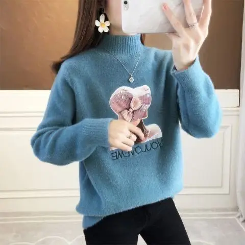 

Sweater women's Pullover loose wear autumn and winter knitted bottoming shirt