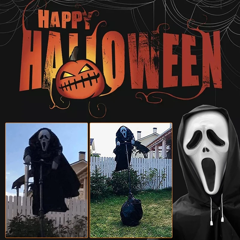 

Halloween Scream ScareCrow Creative Terror Decor Ghostface Garden Yard Hanging Art Scary Scream Ghost Ghostface Repeller Bird