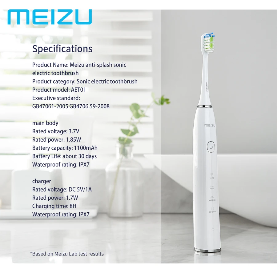 Умная Автоматическая MEIZU анти-всплеск акустическая электрическая зубная щетка