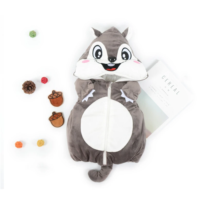 Милый детский жилет на осень и зиму плотный теплый с капюшоном мультяшной мышкой