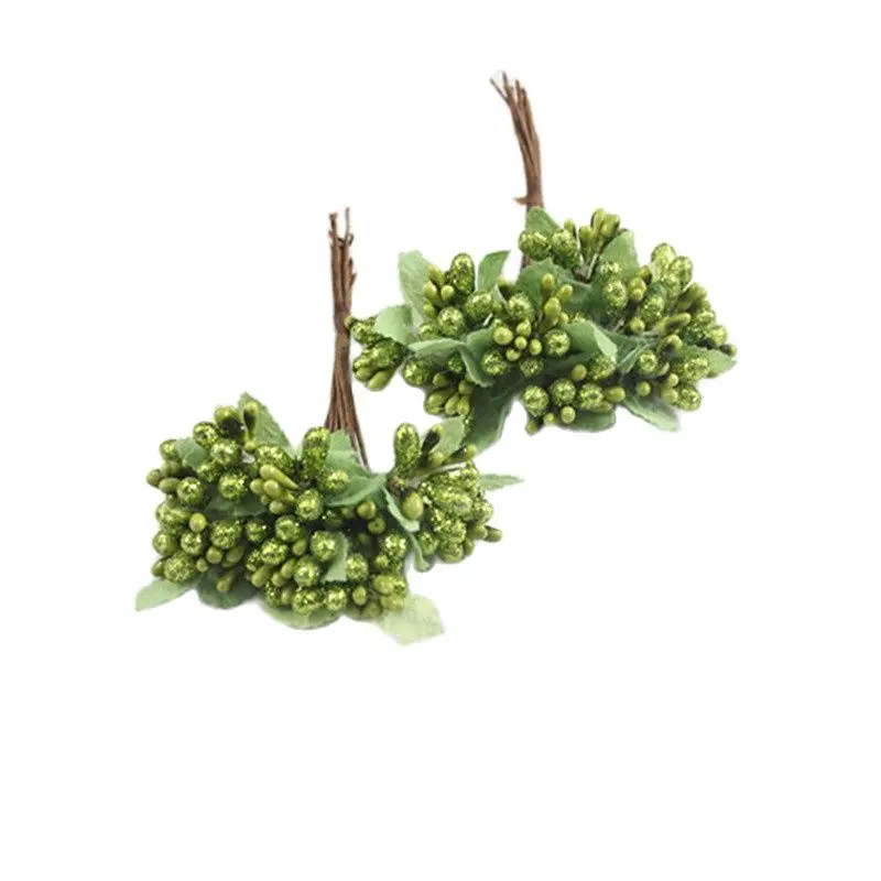 

12 pcs stamen sugar handmade artificial flowers diy wreath Mini wedding decoration Craft Gift box scrapbooking fake flower