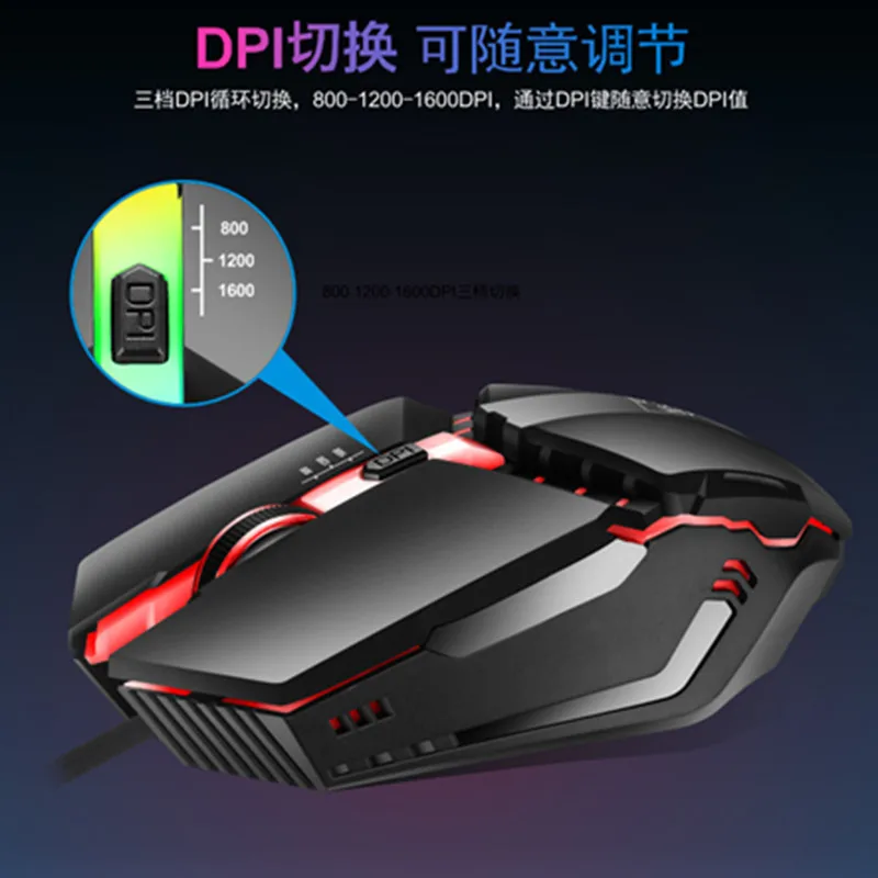 KuWfi Проводная игровая мышь USB красочное освещение игровая мышь 1600 dpi профессиональная 4 кнопки компьютерная мышь для ПК/ноутбука