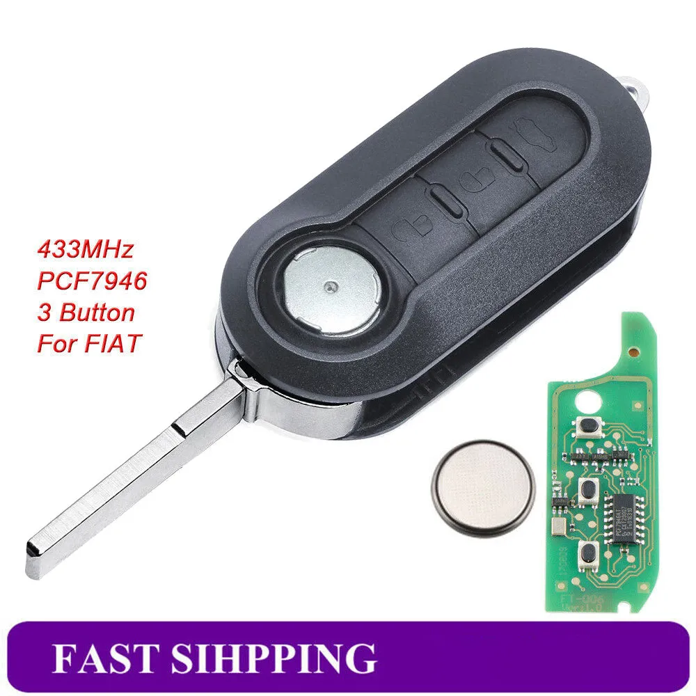 

ID46 Key Kit Remote PCF7946 Replacement W/ Transponder Chip 3 Button 433Mhz
