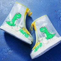 1 pair children rain overshoes wear resistance animal print shoe covers non slip portable kid waterproof overshoes for outdoor
