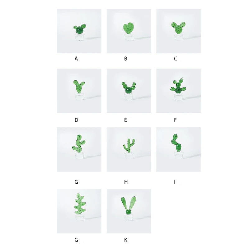 Стеклянная фигурка из декоративный кактус суккулентов искусство украшение для