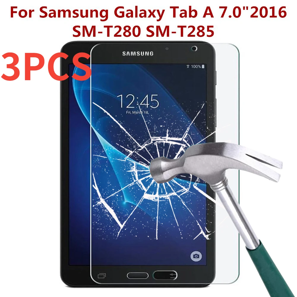 

3PCS 9H Tempered Glass Screen Protector For Samsung Galaxy Tab A 7.0 Inch 2016 SM-T280 T285 Anti Fingerprint Protective Film