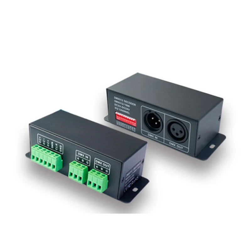 Новый DMX512 к SPI конвертер декодер сигналов AC/DC 12V 24V Вход Поддержка WS2811/WS2812 UCS1903/1912
