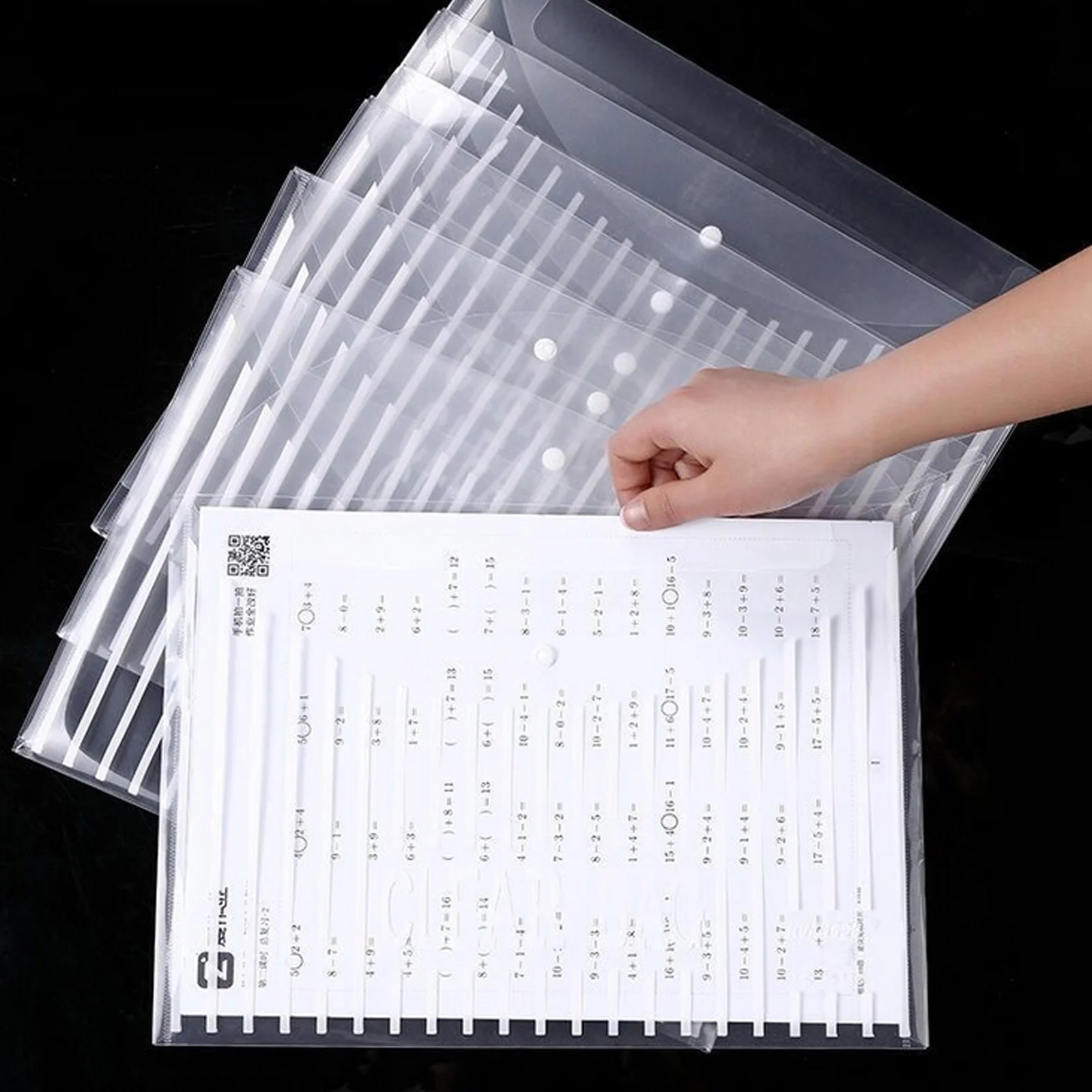 40pcs Document Paper File Folder Documents Storage Pouches Organizers with Button for Home Office School A4 Size 1.8cm Thickness |