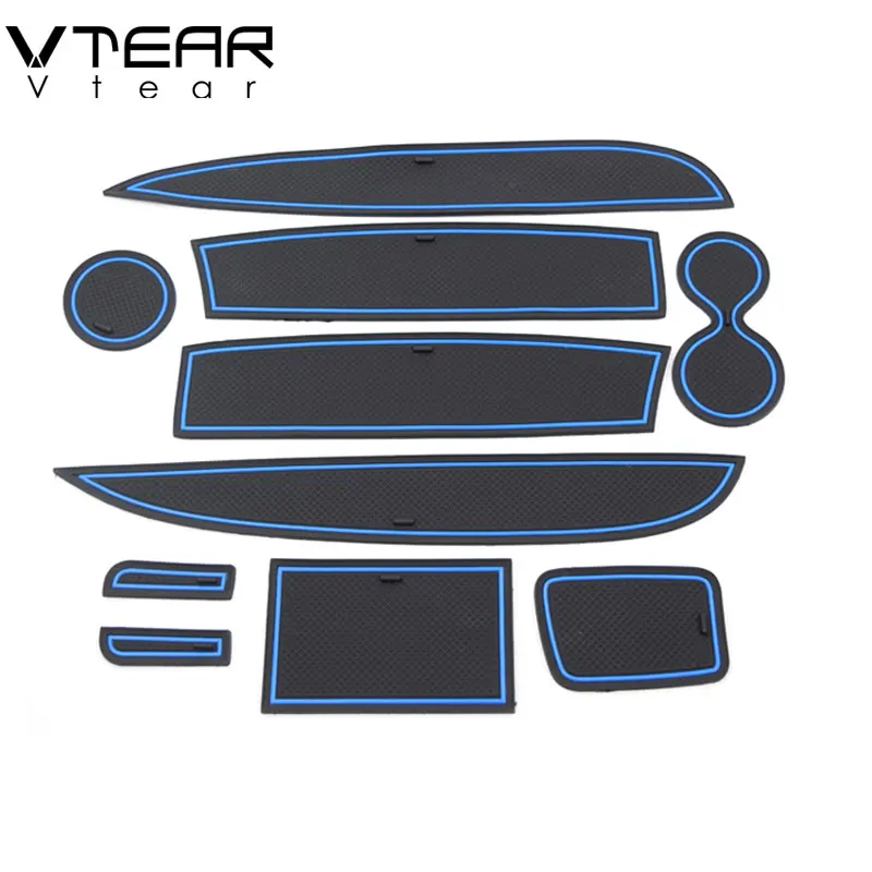 

Vtear For Renault Clio 4 Door Groove Mat Anti-Slip mat anti slip car pad Non-slip carpet door Interior car-styling accessories