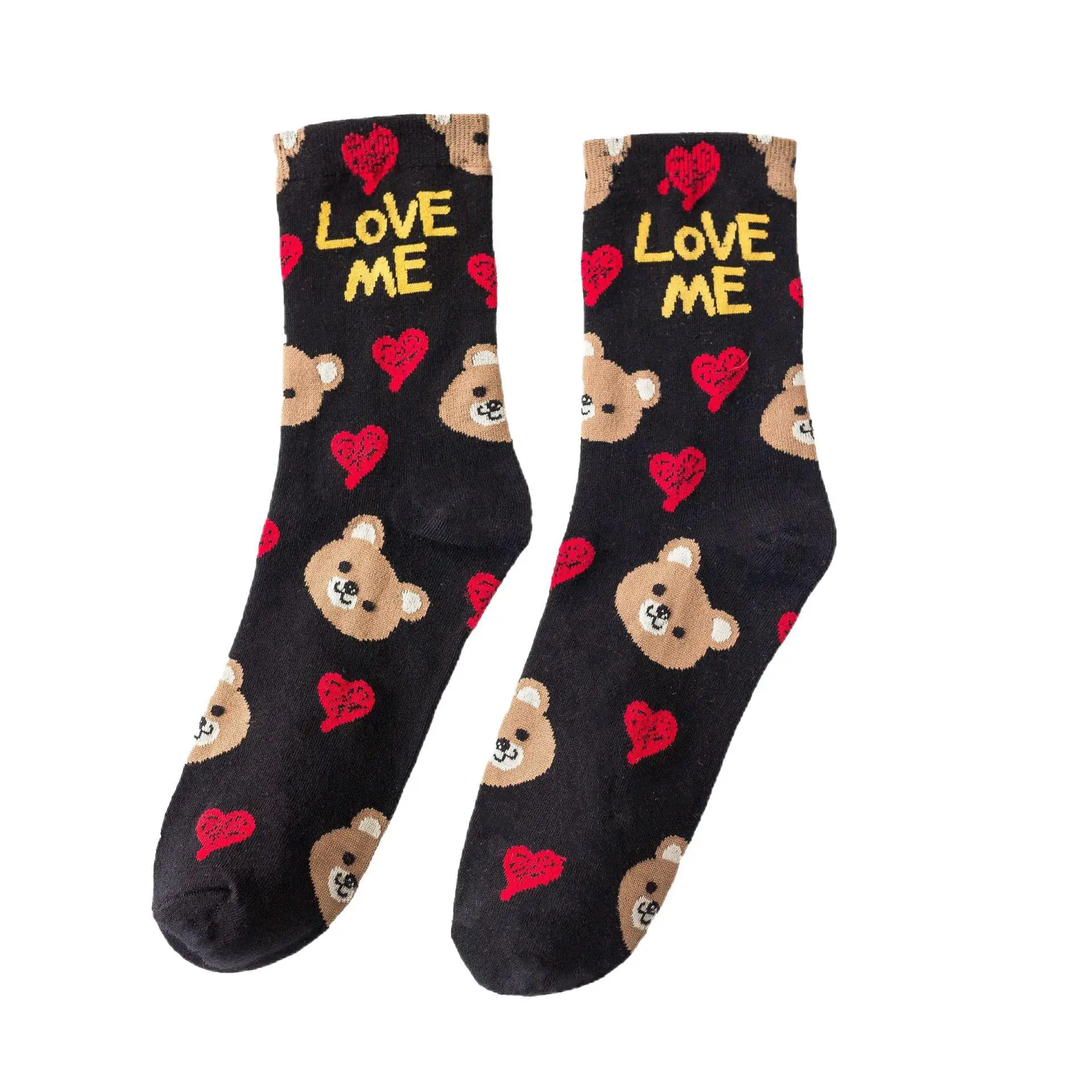 

Socks Female Japanese Style Cute Animal Cat Love Tube Socks Fashion English Alphabet Cartoon Casual Kawaii Girl Cotton Socks
