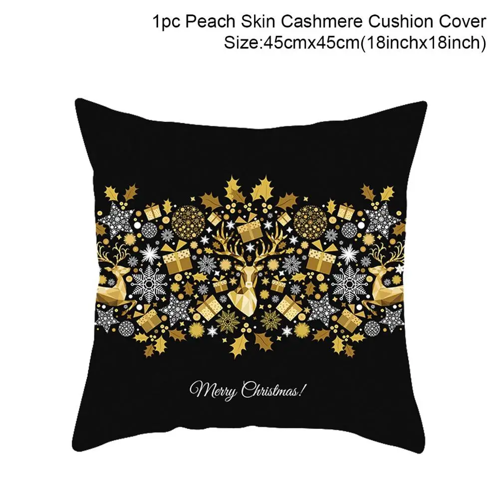 Black Pillowcase 14 FENGRISE Merry Christmas чехол для подушки рождественские украшения Navidad рождественские украшения для дома счастливый год Рождество - Цвет: Black Pillowcase 14