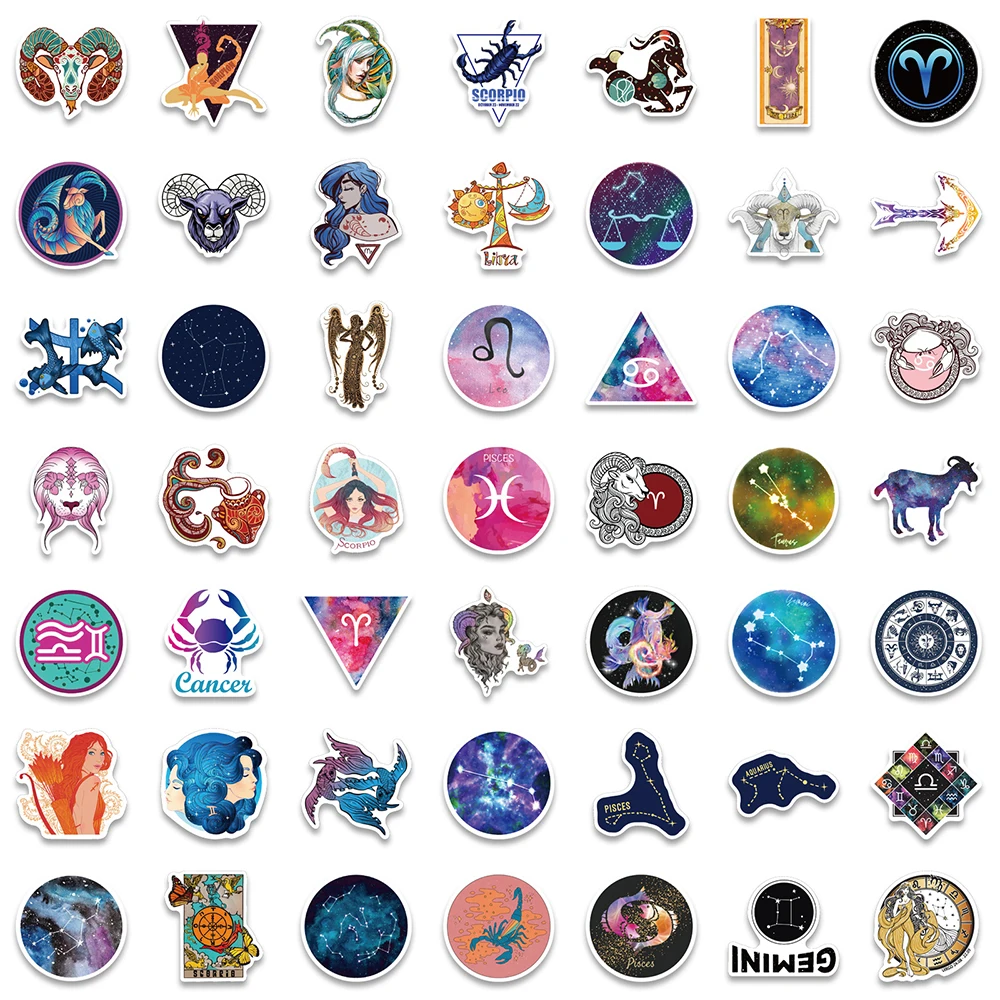 1050100pcs zodiac constellation graffiti stickers skateboard guitar laptop suitcase phone waterproof sticker decal kid toy free global shipping