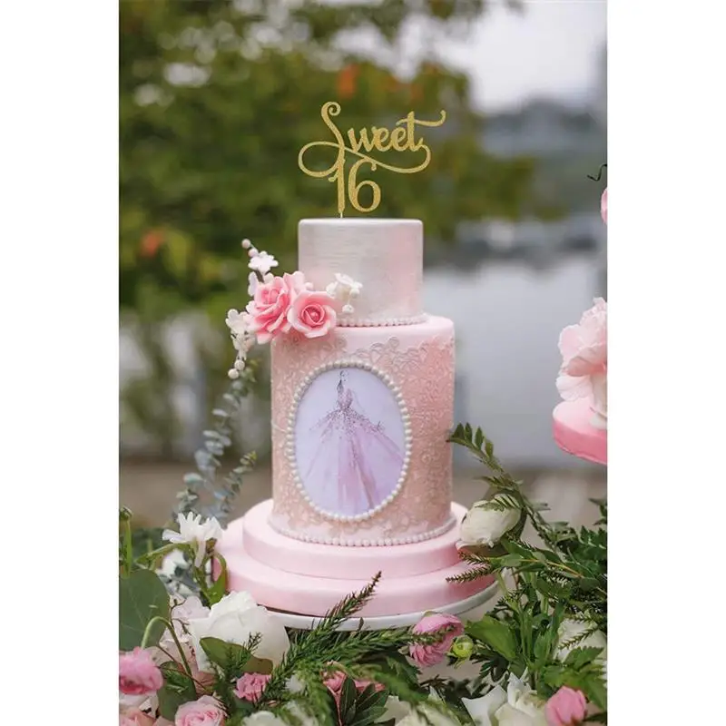 Нежный сладкий 16 Топпер для торта осмысленный День Рождения украшения юбилей