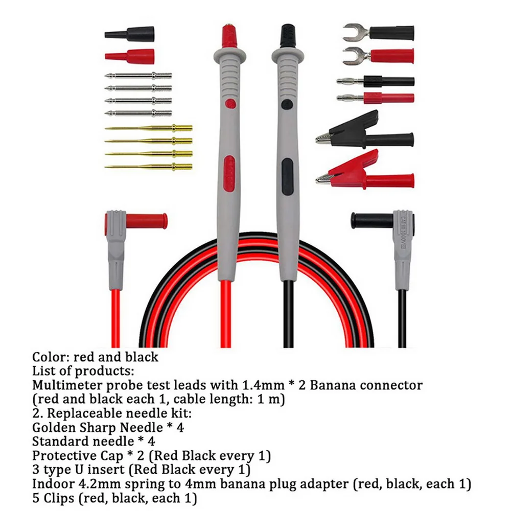 

Multimeter probes replaceable needles test leads kits probes for digital multimeter cable feeler for multimeter wire tip