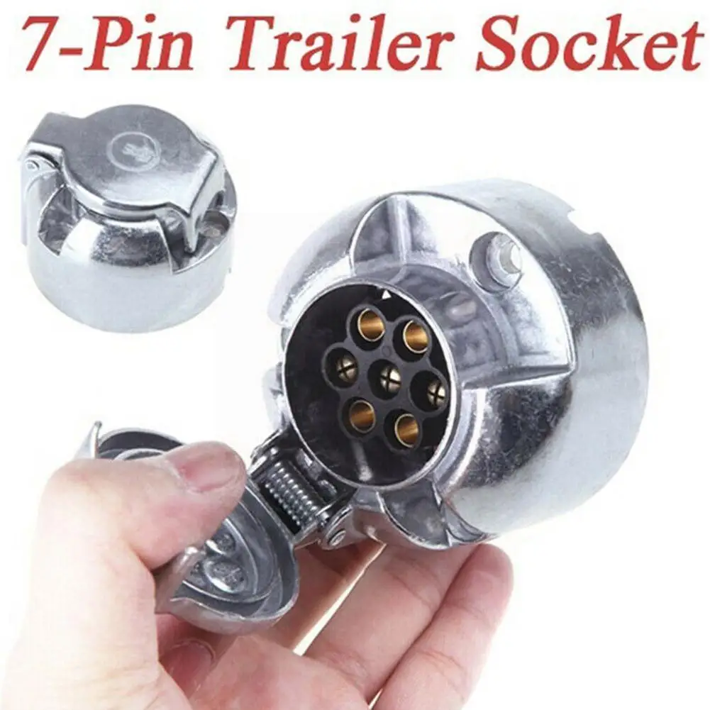 

1pcs 12V 7 Pin Aluminium Trailer Connector Towing Plug Trailer Accessories Fittings Truck Car Towing Socket Motor With Gask I1J4