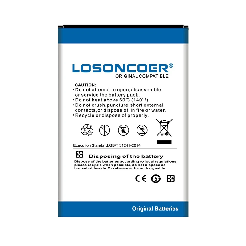 LOSONCOER 1800 мА/ч AB803443BU мобильный телефон аккумулятор для SAMSUNG одноцветное Xcover 2 C3350 II