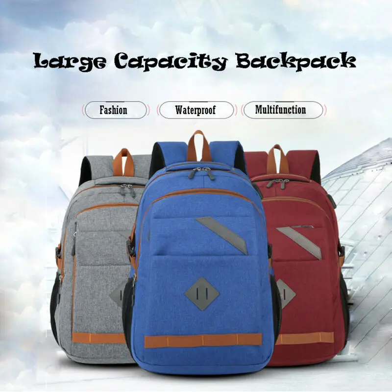 Новинка 2019 модный винтажный холщовый рюкзак с USB портом студенческий школьный