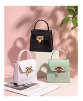popular new trending fashion candy color small jelly square bag with rivet lock catch pvc chain girl messenger leisure handbag