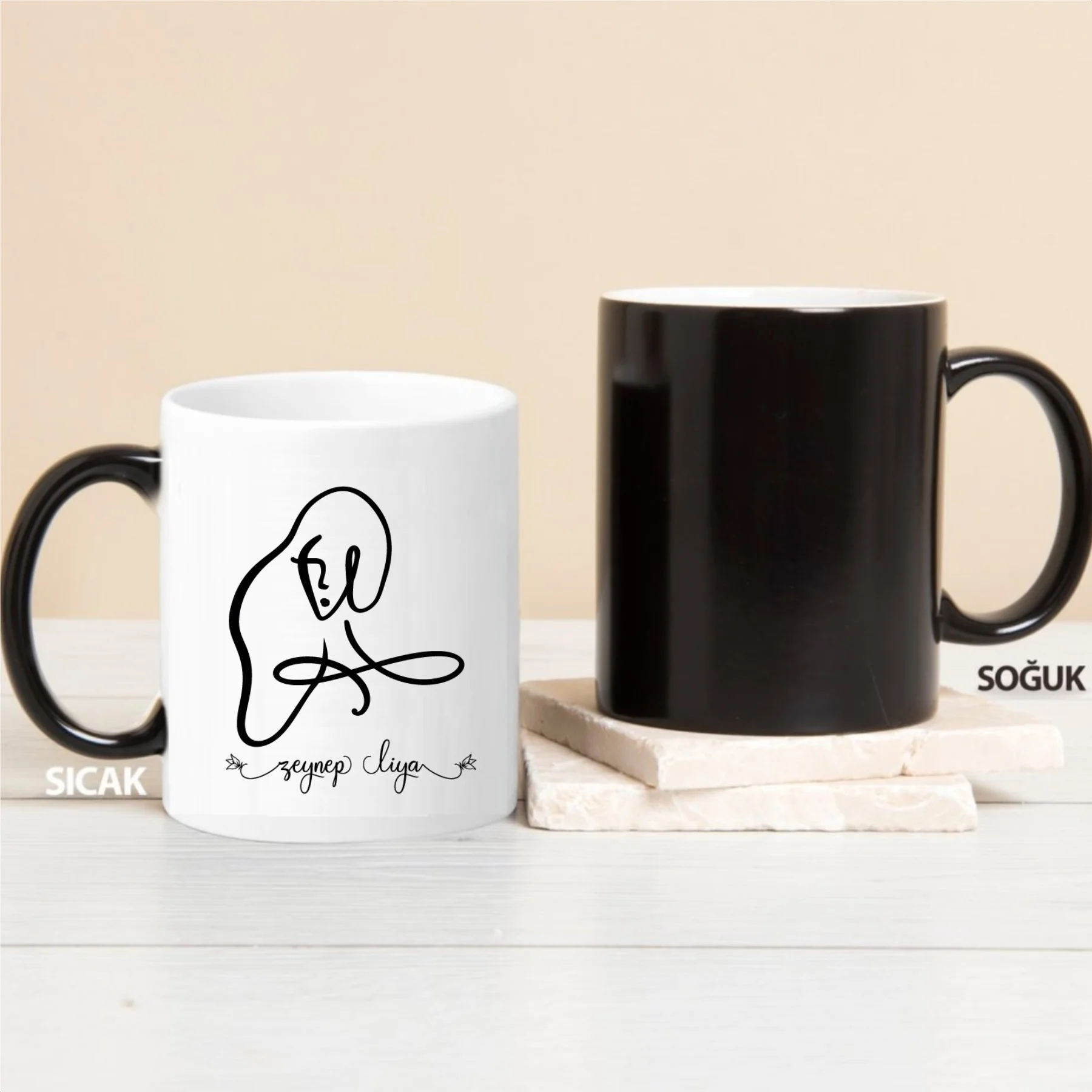 

Personalized Abstract Face Design Magic Cup-2