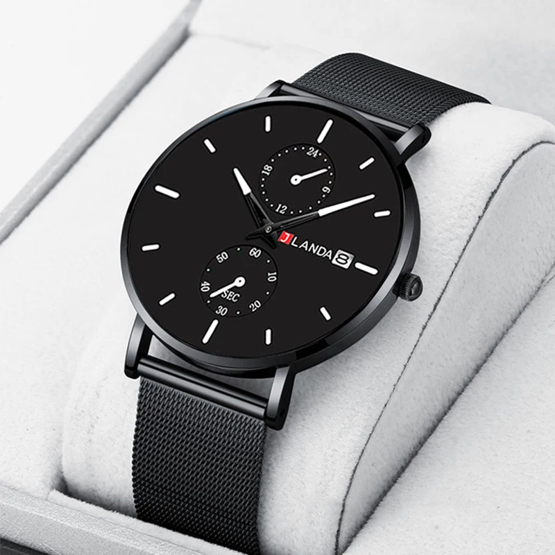 

JLANDA New Fashion Mens Watches Top Brand Luxury Military Quartz Watch Stainless Steel Waterproof Sport Watch Relogio Masculino