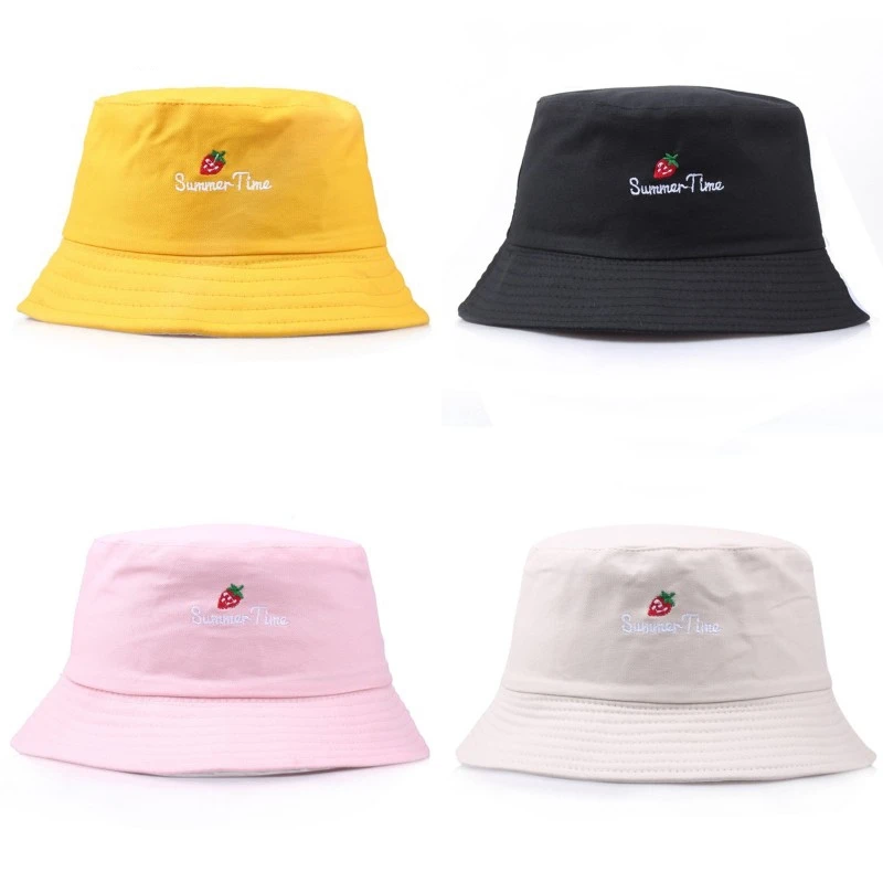 Летняя Панама с принтом шляпа вышивкой желтая в рыбацком стиле хип хоп Харадзюку