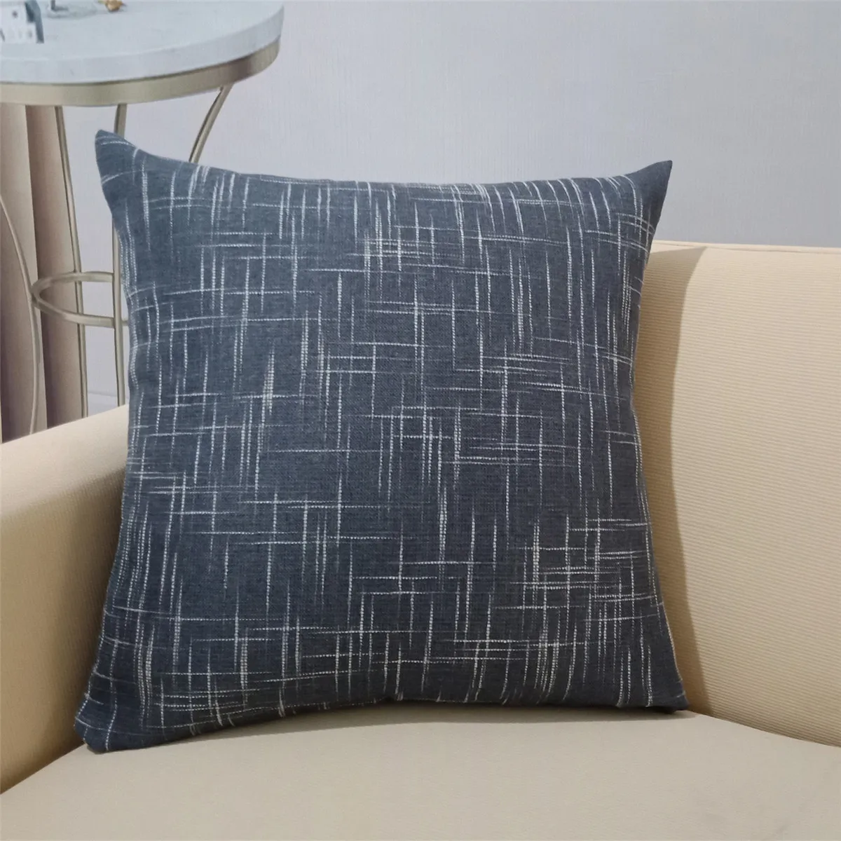 Однотонная декоративная наволочка из хлопка и льна 18 &quot/24&quot