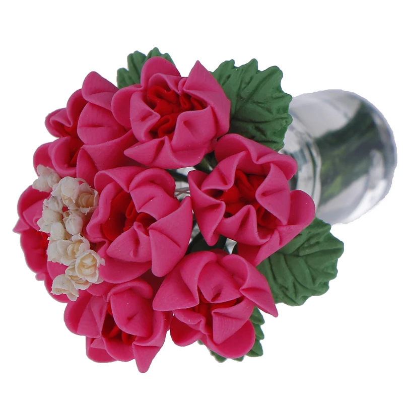 1/12 Масштаб Кукольный домик миниатюрные глиняные цветы в горшке кашпо для кукол