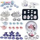 Набор керамических чашек в масштабе 1:12 для кукольного домика, Миниатюрный фарфоровый набор чайных чашек, посуда для кукольного домика, игрушки для самостоятельной сборки