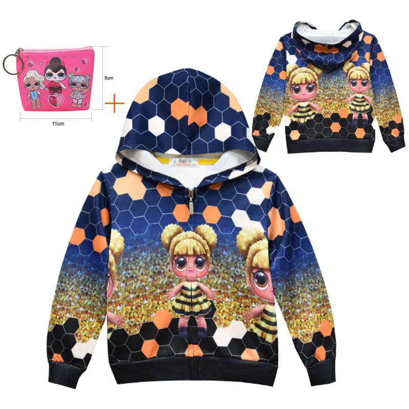 2019 г. Осенне зимние модели Детская куртка с изображением куклы из мультфильма