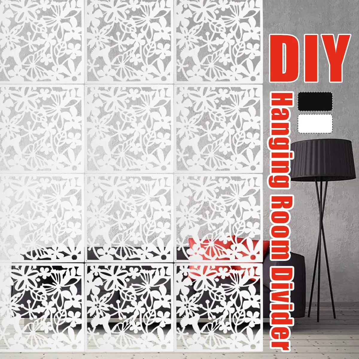 Для дома моды 12 шт Бабочка с птицей и цветами висит Экран перегородка