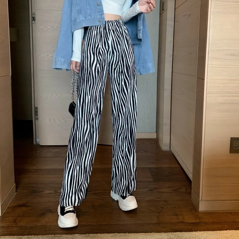 

Vintage Women's Jeans Trousers Straight High Waist Fabric Black Female Pants Casual Chic Girl Jeans