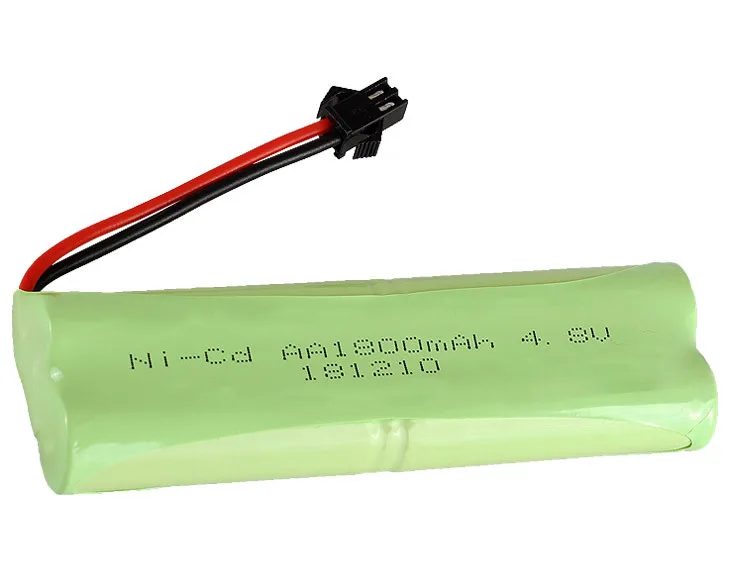 

MasterFire 4.8V AA 1800mAh Ni-cd Battery Cell Rechargeable NICD Batteries Pack with Black SM 2P Plug for Remote Control Toys