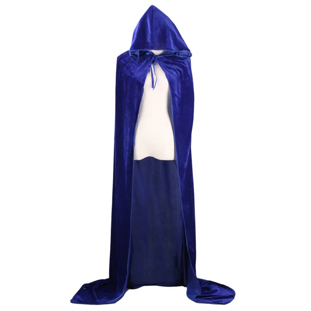 

Halloween Death Cloak Cos Wizard Witch Prince Princess Cloak Gold Velvet Cape Cloak Hooded Polyester Cloak